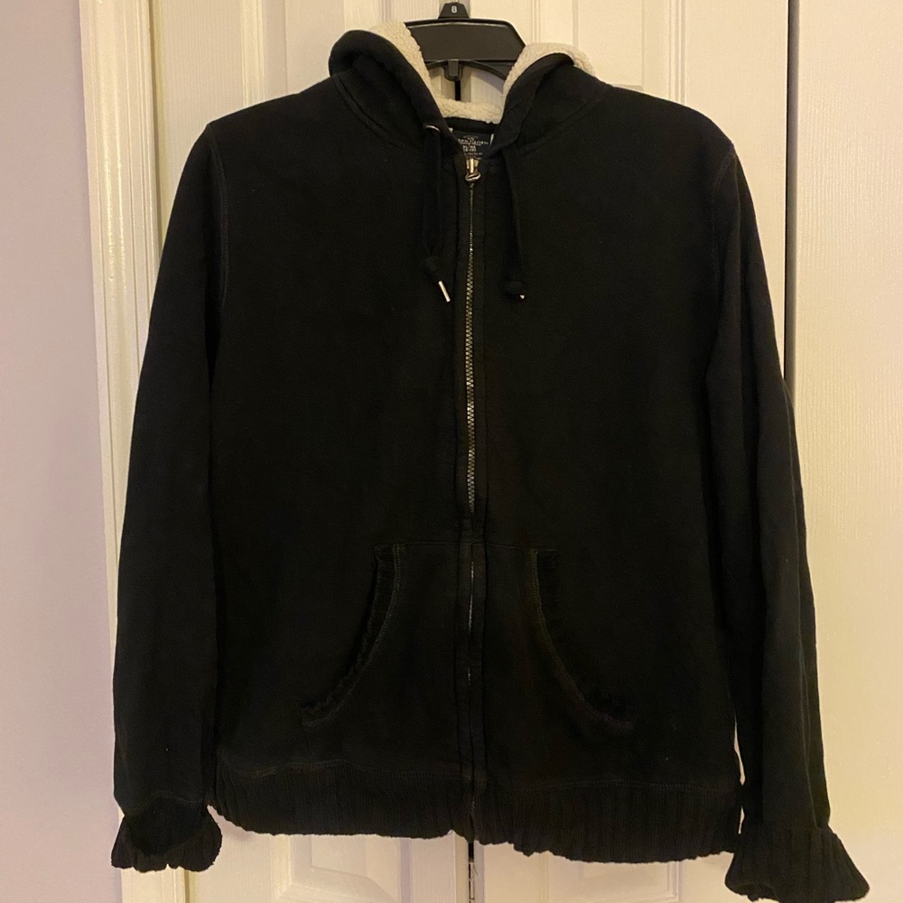 Black knit jacket with fleece/Sherpa lining